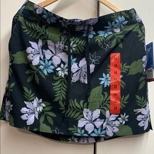 Speedo Black Floral Swim Skirt